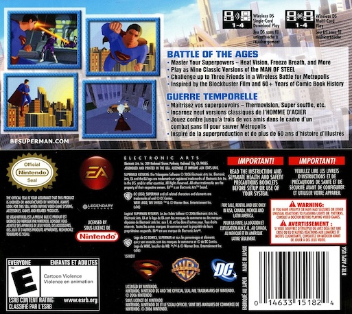 Superman Returns — Box back