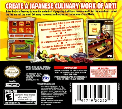 Sushi Academy — Box back