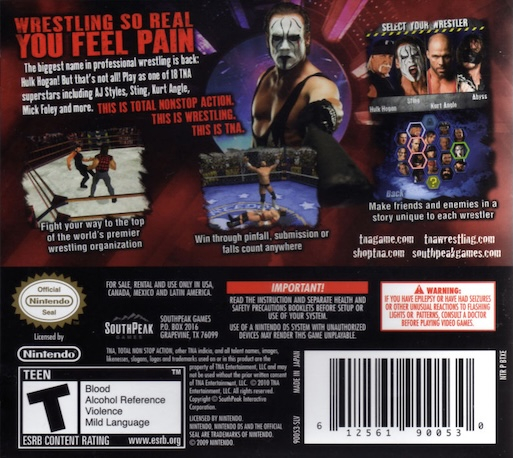 TNA Wrestling Impact!: Cross the Line — Box back