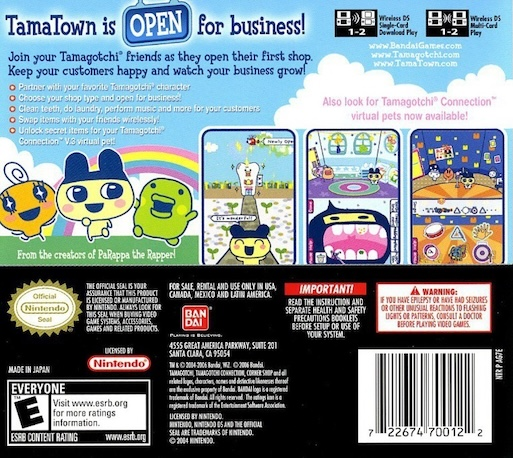 Tamagotchi Connection: Corner Shop — Box back