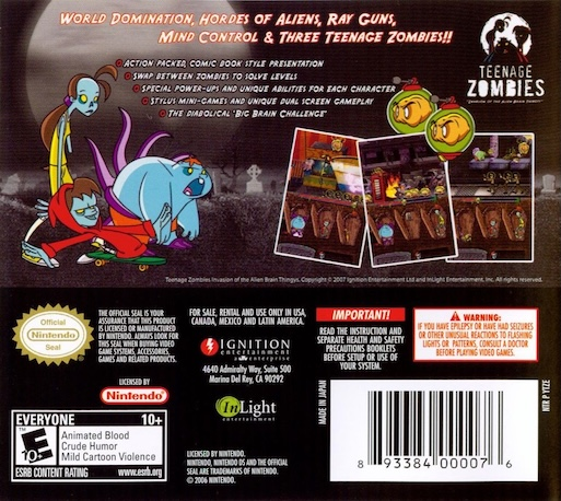 Teenage Zombies - Invasion of the Alien Brain Thin — Box back