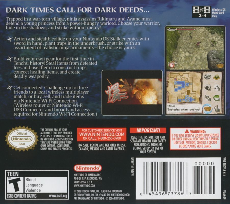 Tenchu: Dark Secret — Box back