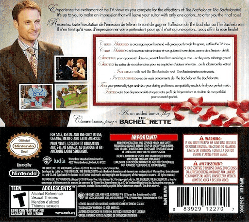 The Bachelor - The Videogame — Box back