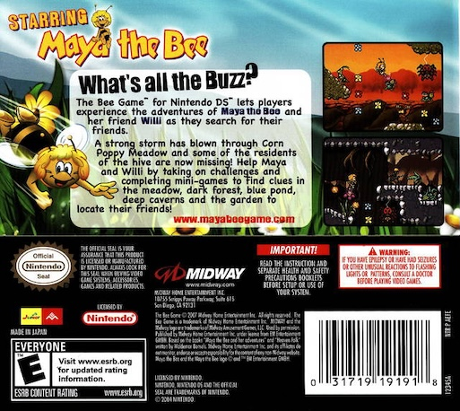The Bee Game — Box back