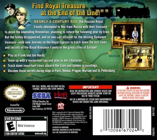 The Hardy Boys - Treasure on the Tracks — Box back