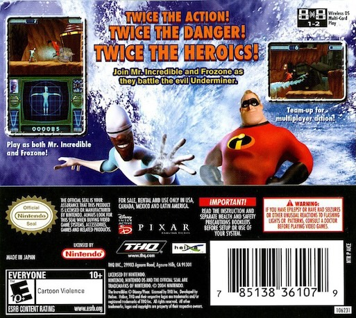 The Incredibles : Rise Of The Underminer — Box back