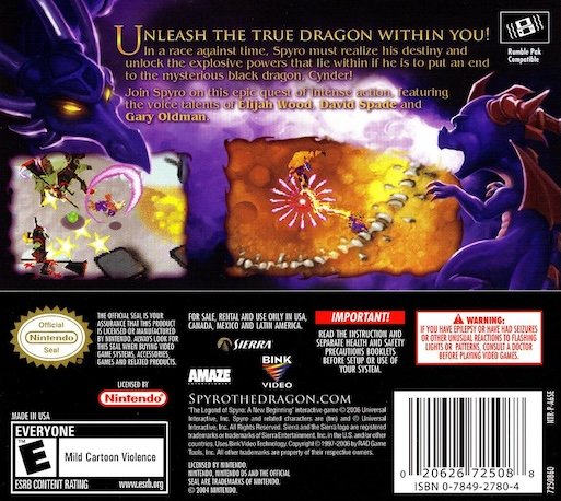 The Legend of Spyro : A New Beginning — Box back