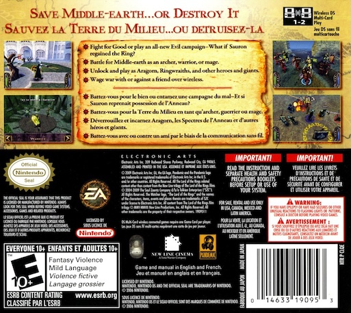 The Lord of the Rings : Conquest — Box back