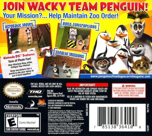 The Penguins of Madagascar — Box back