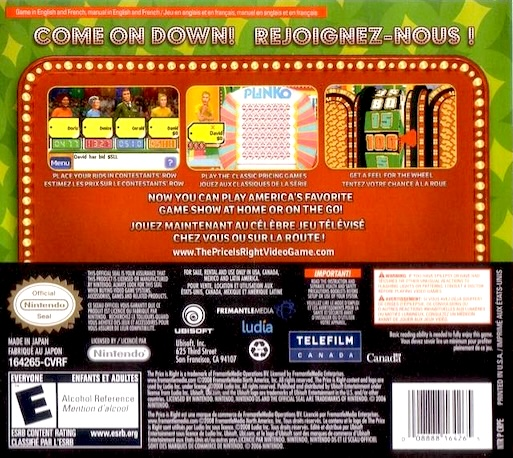 The Price is Right — Box back