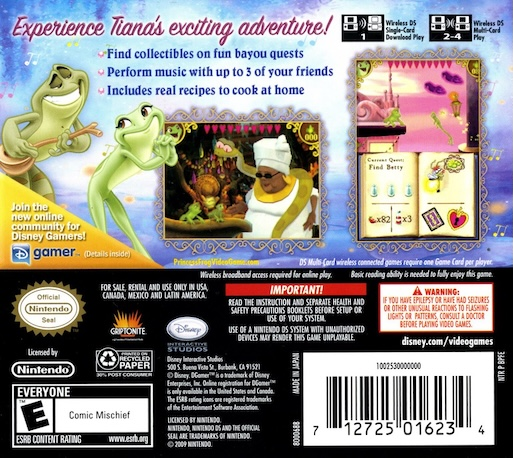 The Princess and the Frog — Box back