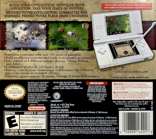 The Settlers — Box back