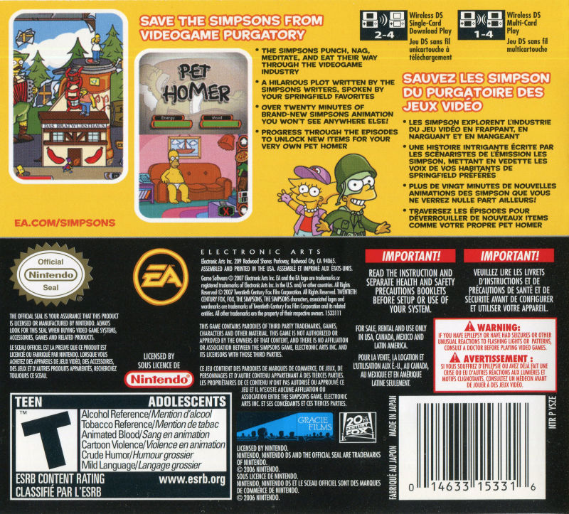 The Simpsons Game — Box back