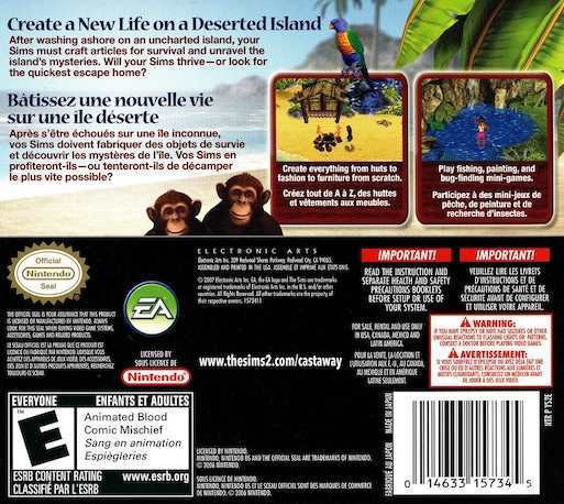 The Sims 2: Castaway — Box back