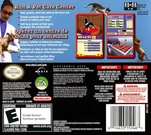 The Sims 2 : Pets — Box back