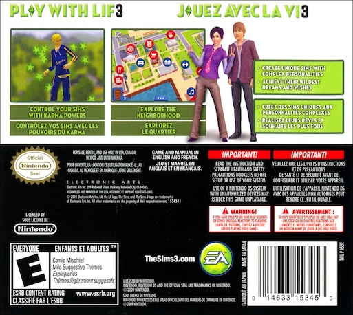 The Sims 3 — Box back