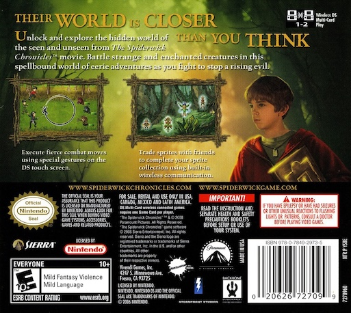 The Spiderwick Chronicles — Box back