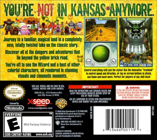 The Wizard of Oz : Beyond the Yellow Brick Road — Box back