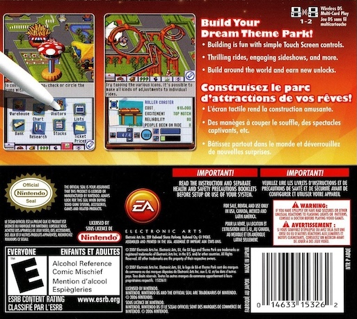 Theme Park — Box back