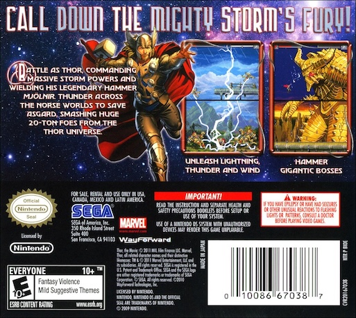 Thor : God of Thunder — Box back