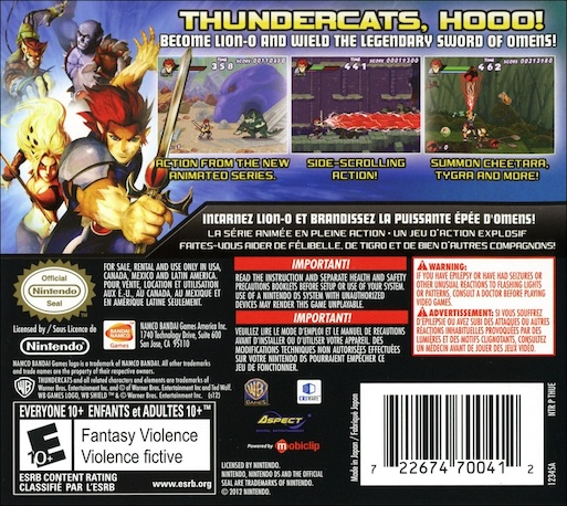 Thundercats — Box back