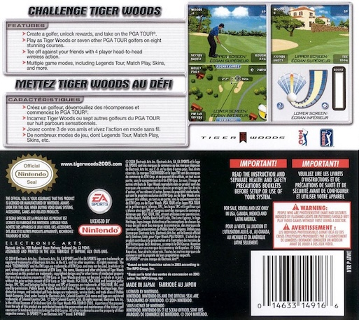 Tiger Woods PGA Tour — Box back