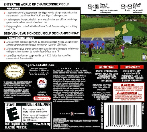 Tiger Woods PGA Tour 08 — Box back