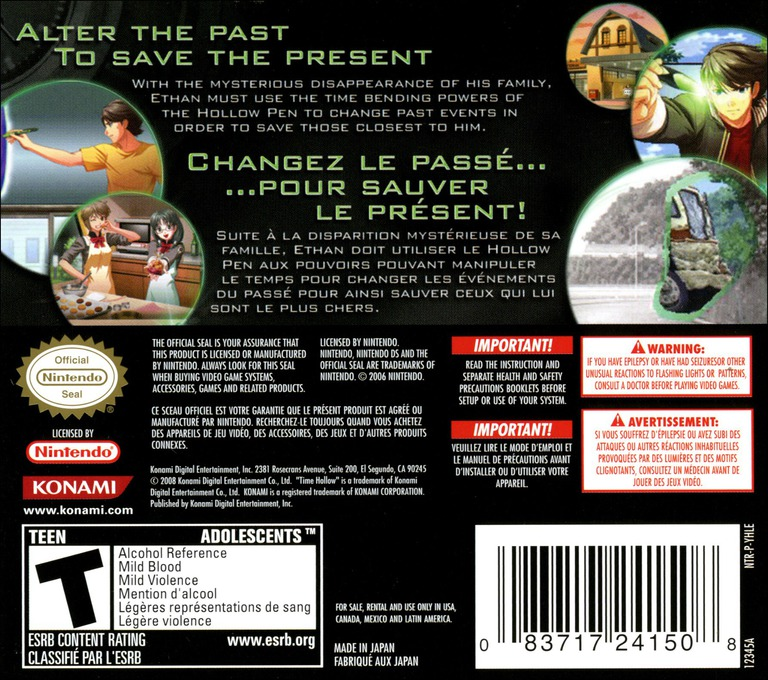 Time Hollow — Box back