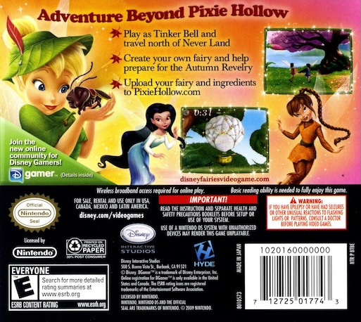 Tinker Bell and the Lost Treasure — Box back
