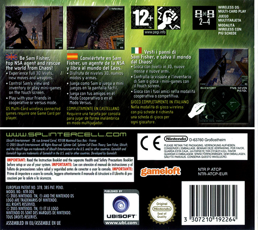 Tom Clancy's Splinter Cell : Chaos Theory — Box back