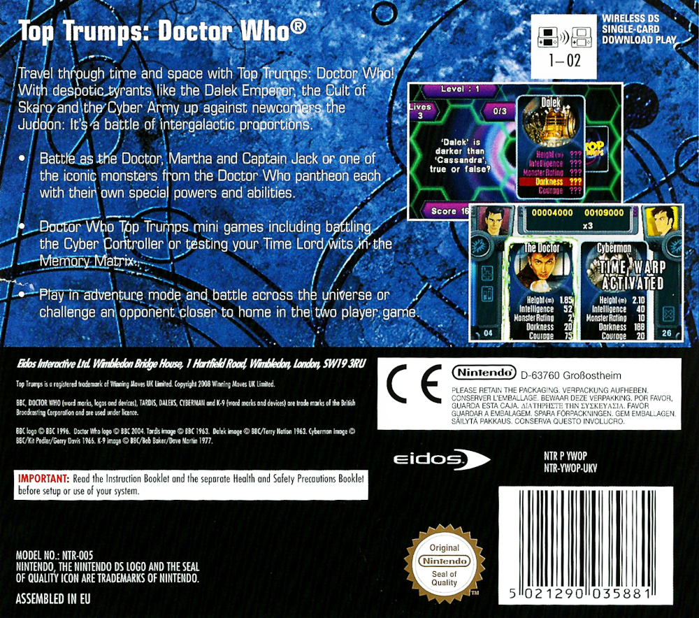 Top Trumps - Doctor Who — Box back