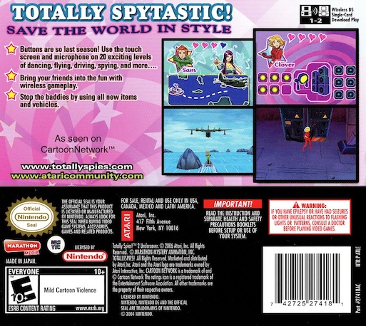Totally Spies! 2 : Undercover — Box back