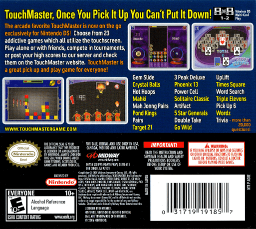 Touchmaster — Box back