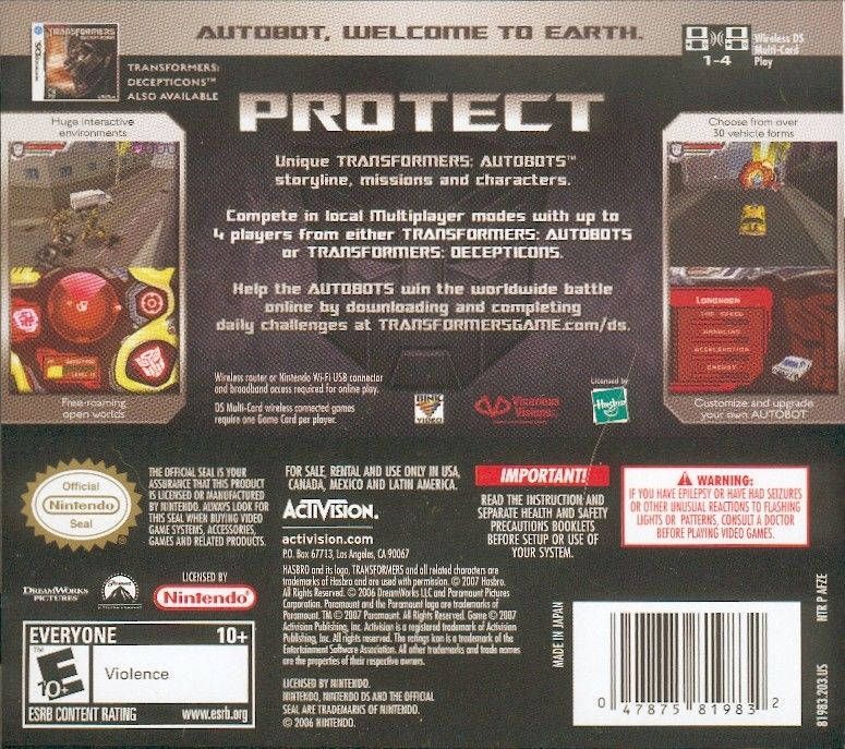 Transformers - Ultimate Autobots Edition — Box back