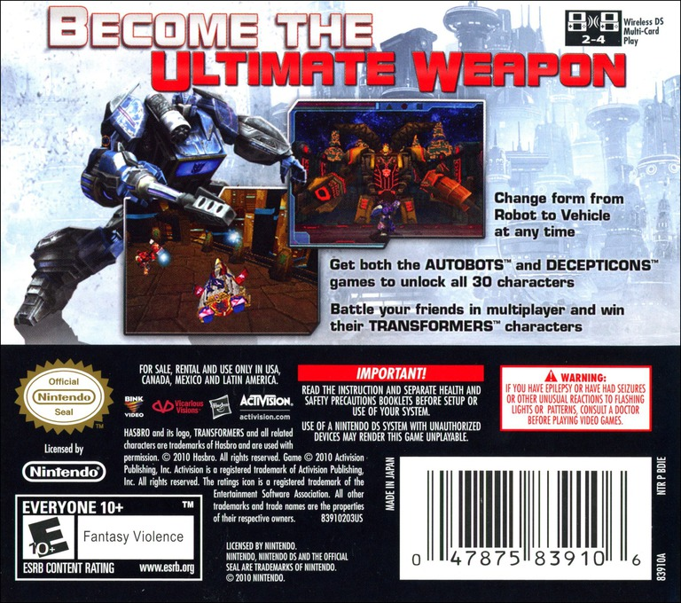 Transformers - War for Cybertron - Decepticons — Box back