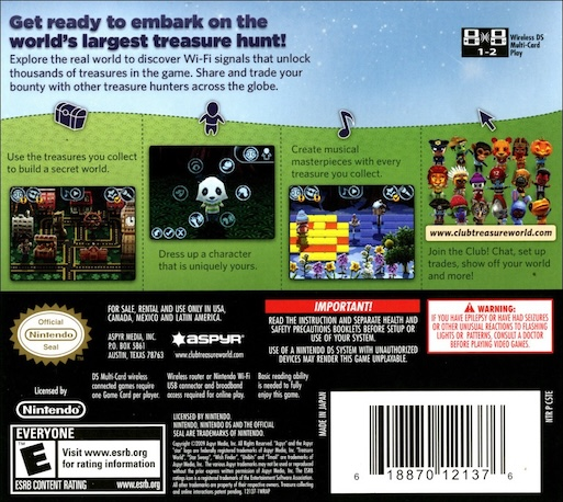 Treasure World — Box back