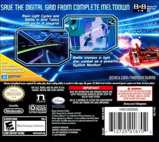Tron Evolution — Box back