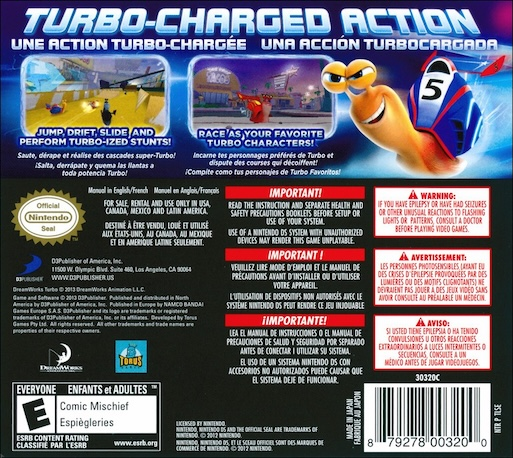 Turbo : Super Stunt Squad — Box back