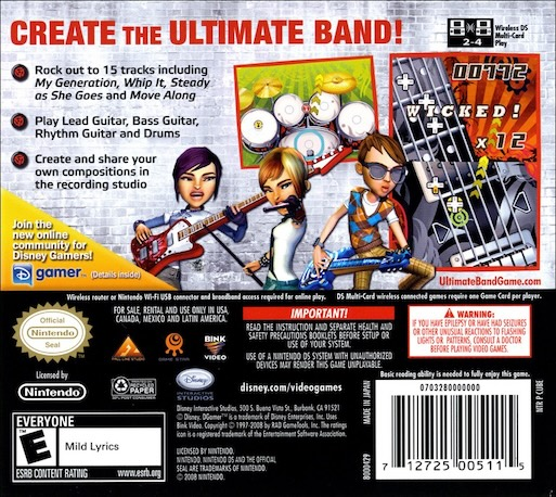 Ultimate Band — Box back