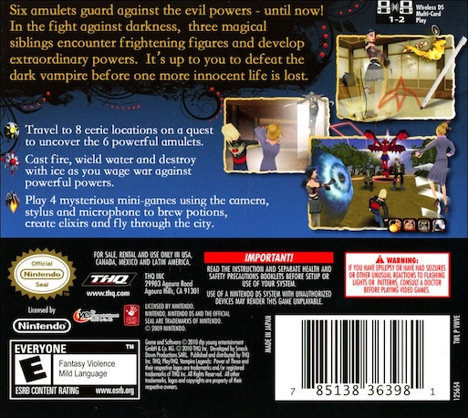 Vampire Legends : Power of Three — Box back