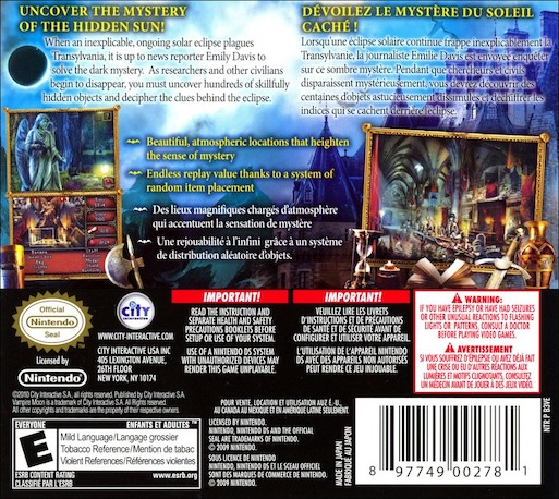 Vampire Moon - The Mystery of the Hidden Sun — Box back