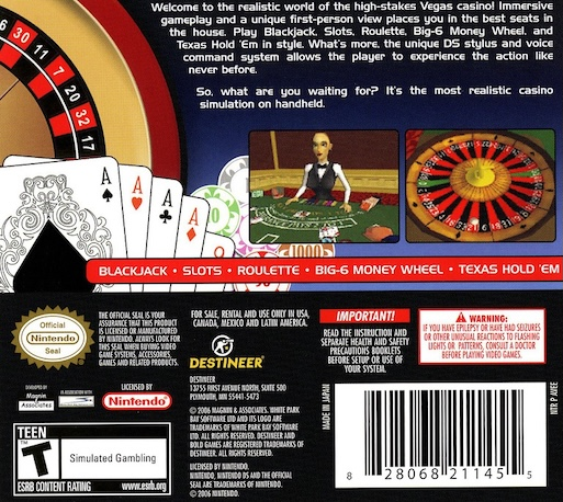 Vegas Casino — Box back