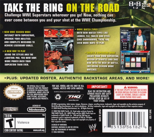 WWE SmackDown vs Raw 2009 featuring ECW — Box back