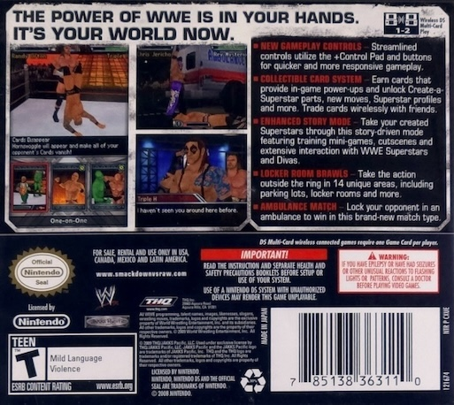 WWE SmackDown vs Raw 2010 featuring ECW — Box back