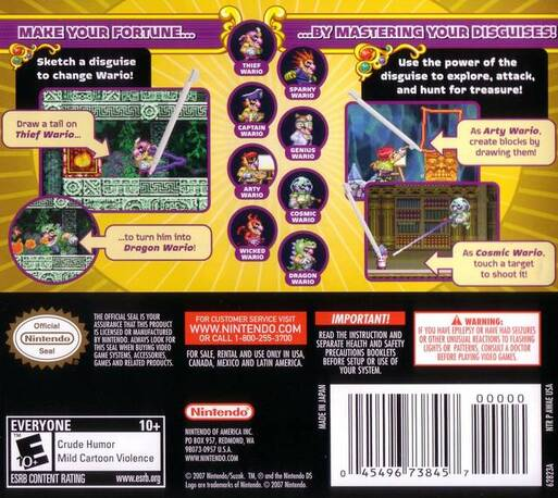 Wario : Master of Disguise — Box back