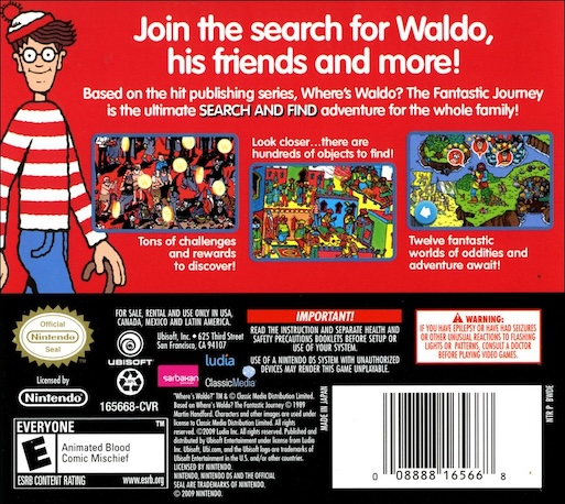 Where's Waldo - The Fantastic Journey — Box back