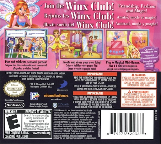 Winx Club - Magical Fairy Party — Box back
