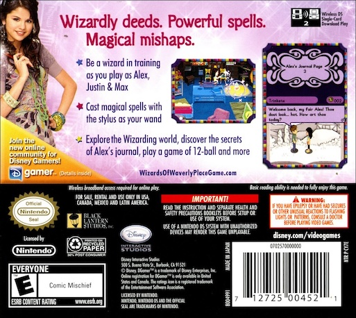 Wizards of Waverly Place — Box back