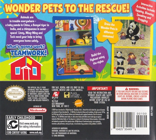 Wonder Pets!: Save the Animals! — Box back
