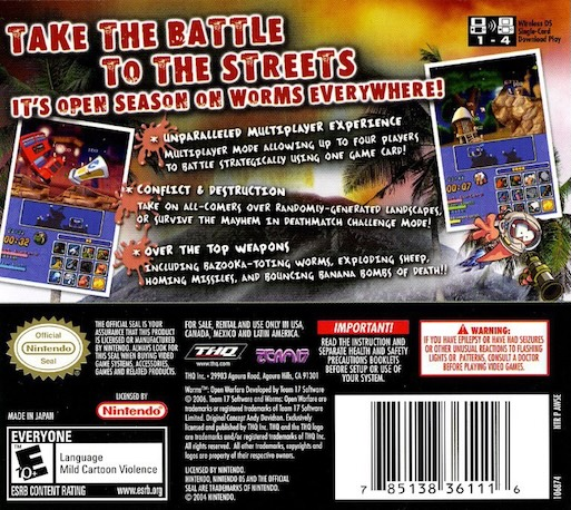 Worms : Open Warfare — Box back